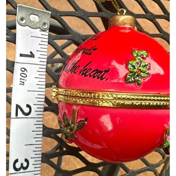 Collections Etc. Holiday Sentiment Trinket Red Ornament Daughter Theme 2.5" - Picture 13 of 14